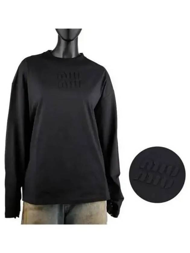 MIU embroidered logo long sleeve t shirt 270010 - MIU MIU - BALAAN 1