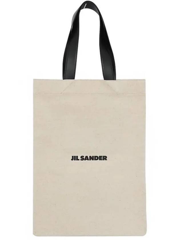 Logo Large Canvas Tote Bag Natural - JIL SANDER - BALAAN 1