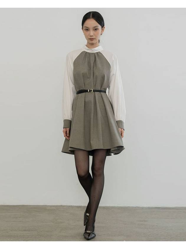 Sequential delivery on October 21st HALFNECK WOOL DRESS GRAY - DEFEMME - BALAAN 3