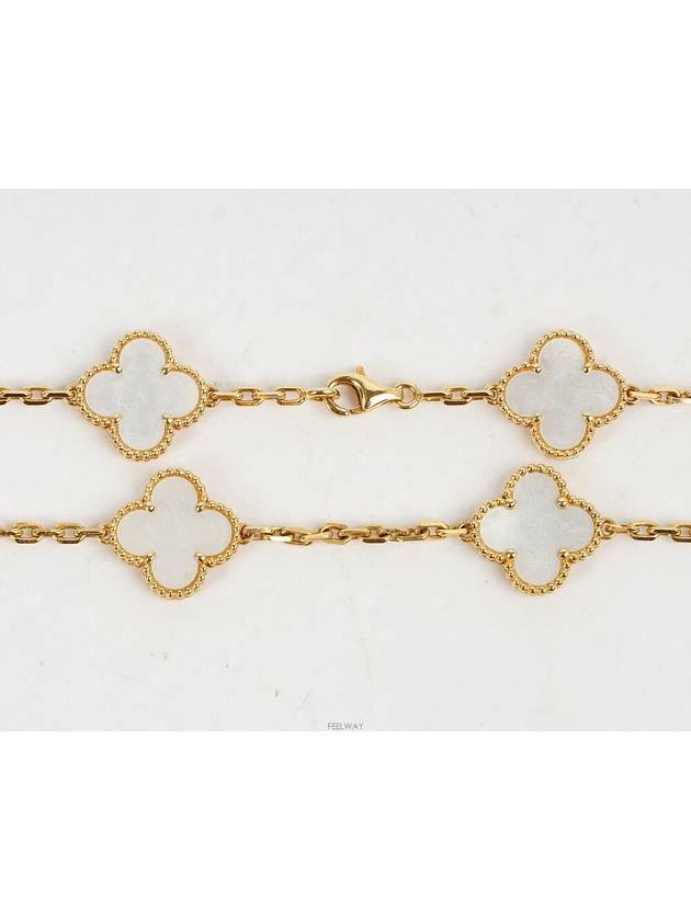 Van Cleef Arpels Vintage Alhambra Necklace 10 Motif Yellow Gold Mother of Pearl 74189 - VANCLEEFARPELS - BALAAN 6