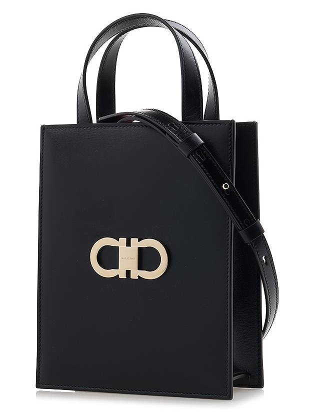 Mini Tote Bag Black - SALVATORE FERRAGAMO - BALAAN 3