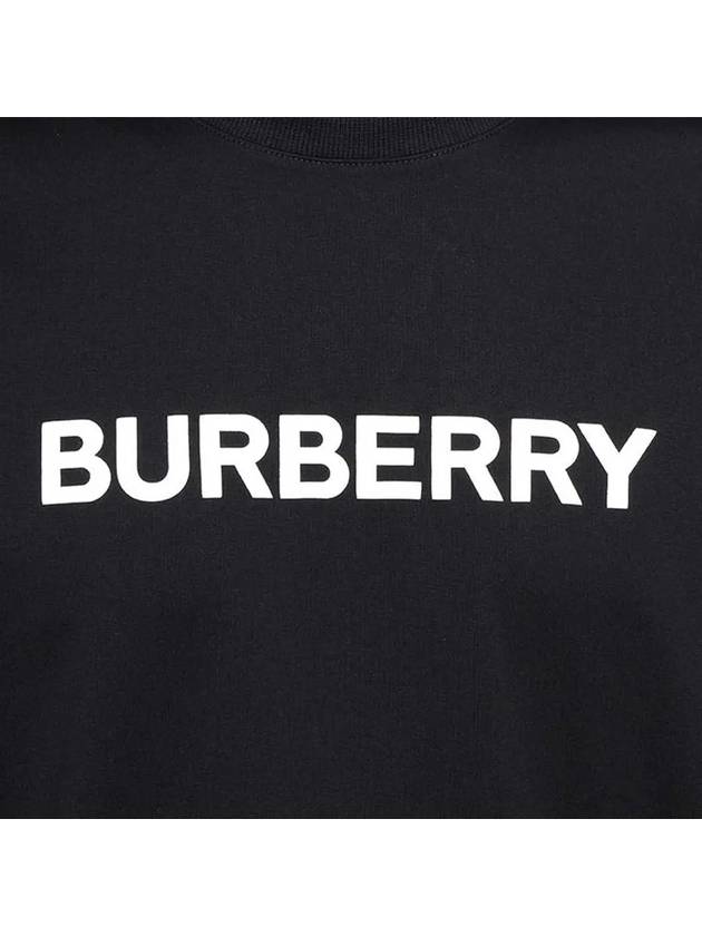 Logo Print Cotton Oversized Short Sleeve T-Shirt Black - BURBERRY - BALAAN 5