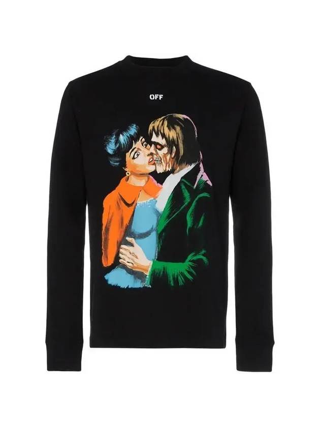 Men's Kiss Horror Long Sleeve T-Shirt Black - OFF WHITE - BALAAN 1