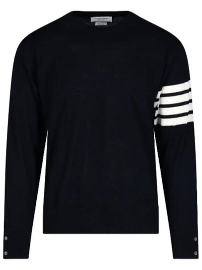 4 Bar Armband Classic Merino Wool Knit Top Navy - THOM BROWNE - BALAAN 2