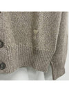 Heart Logo V-Neck Cashmere Cardigan Heather Champagne - AMI - BALAAN 7