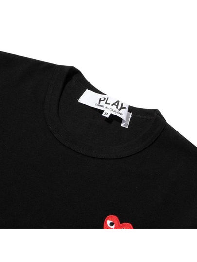 Play Double Red Heart T Shirt Black P1T288000 - COMME DES GARCONS - BALAAN 2