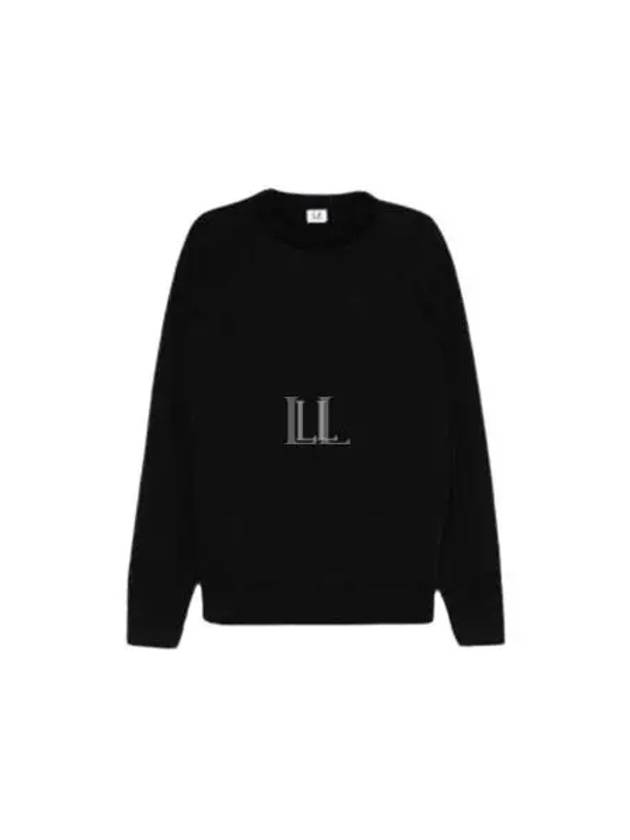 Light Fleece Logo Crew Neck Sweatshirt Black - CP COMPANY - BALAAN 2