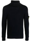 Men's Logo Patch Turtleneck Navy - STONE ISLAND - BALAAN 2