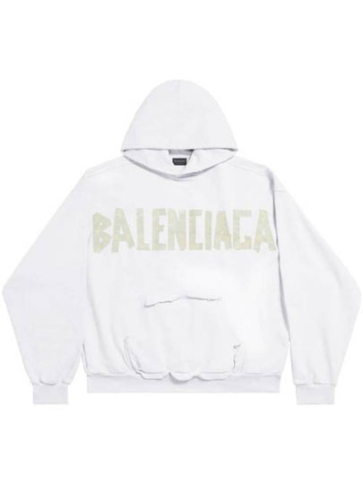 Tape Type Ribbed Pocket Large Fit Hoodie White - BALENCIAGA - BALAAN 2