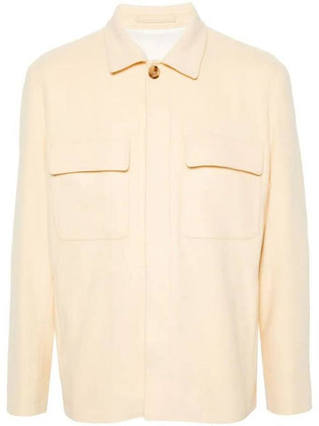 Lardini Yellow Shirt Jacket In Wool And Cashmere Cloth - RVR LARDINI - BALAAN 1