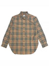 Women's Check Vintage Cotton Long Sleeve Shirt Beige - BURBERRY - BALAAN 2