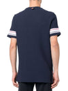 Textured Cotton Stripe Short Sleeve T-Shirt Navy - THOM BROWNE - BALAAN 5