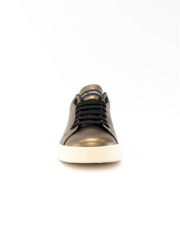 Metallic Calfskin Nappa Low Top Sneakers Gold - DOLCE&GABBANA - BALAAN 4