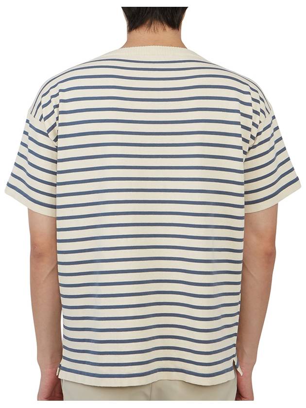 Boatman Organic Cotton Short Sleeve Knit Top Striped Royal Blue Ivory - ANDERSEN-ANDERSEN - BALAAN 5