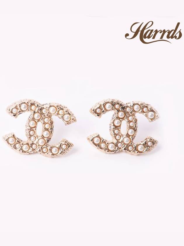 Women's CC Logo Pearl Pearl Earrings Gold - CHANEL - BALAAN 2