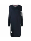 Classic Loopback 4-Bar Sweater Midi Dress Light Navy - THOM BROWNE - BALAAN 2