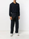 Play Men's Little Red Heart V-neck Knit Top Navy - COMME DES GARCONS - BALAAN 6