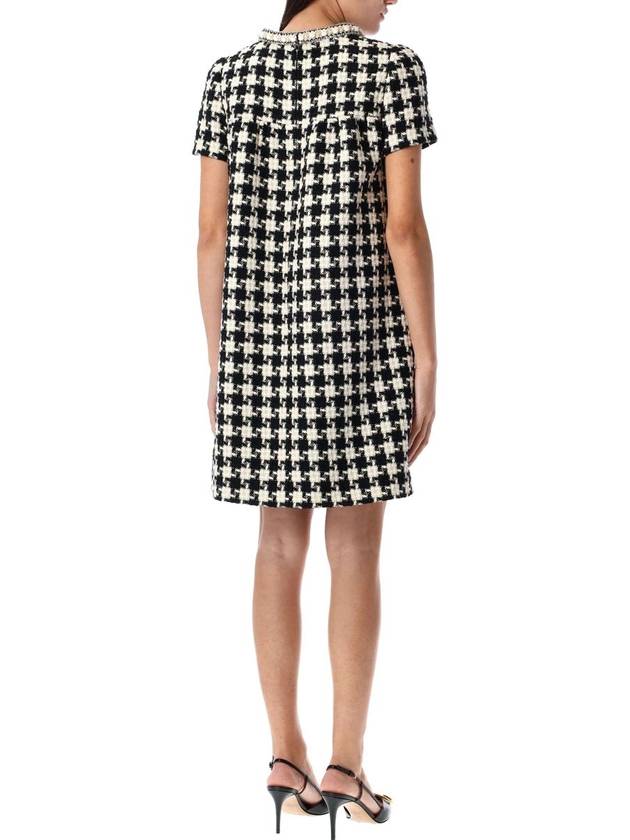 Valentino Garavani Embroidered Damier Light Tweed Short Dress - VALENTINO - BALAAN 2