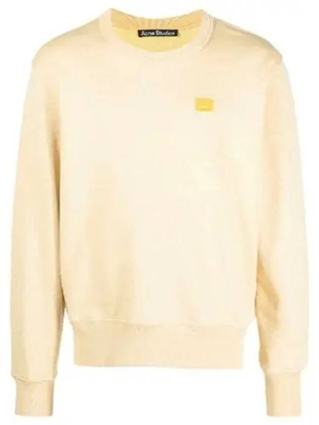 Face Logo Patch Cotton Sweatshirt Yellow - ACNE STUDIOS - BALAAN 2