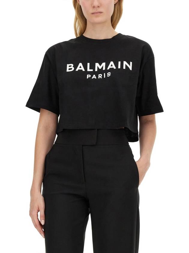 Logo Print Boxy Short Sleeve T-Shirt Black - BALMAIN - BALAAN 7