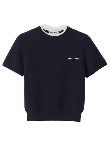 cashmere and wool crew-neck sweater - MIU MIU - BALAAN 1