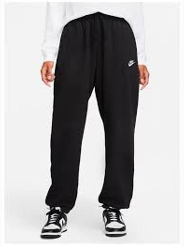 Club Fleece Mid-Rise Oversized Track Pants Black - NIKE - BALAAN 7