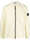 Wappen Patch Old Effect Zip-Up Jacket Beige - STONE ISLAND - BALAAN 1