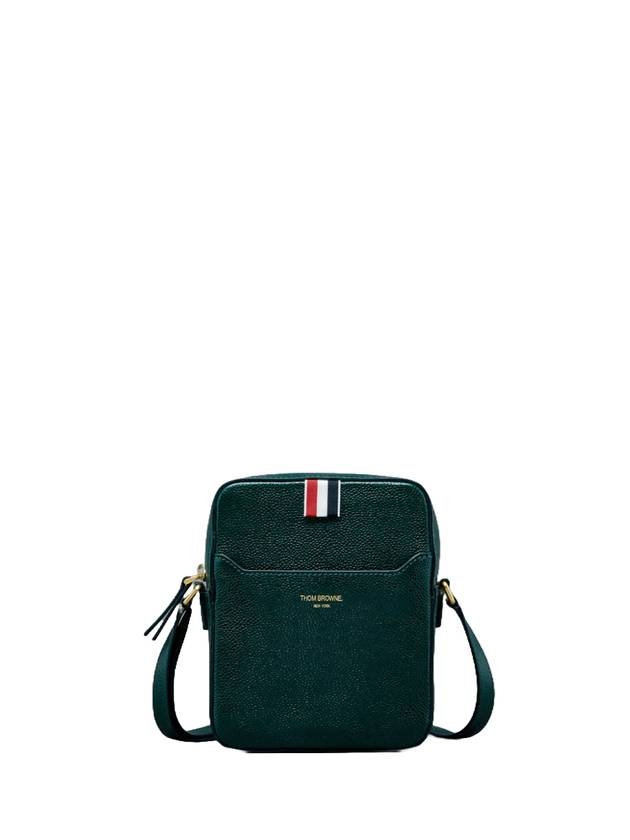 Pebble Grain Leather Vertical Camera Bag Dark Green - THOM BROWNE - BALAAN 1