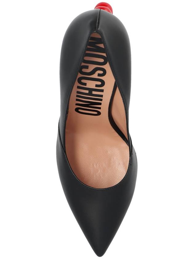 Moschino Leather Stiletto Pumps, Women's, Black - MOSCHINO - BALAAN 6