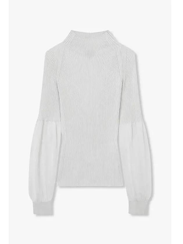 Women s Rayon Turtleneck Ribbed Pullover Light Gray - GIORGIO ARMANI - BALAAN 1