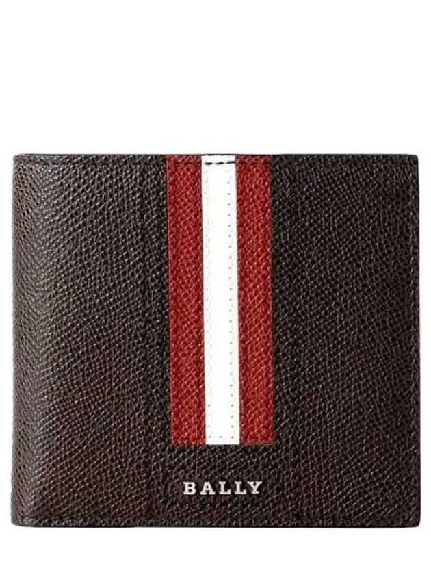 Men's Trasai Vertical Logo Leather Half Wallet Brown - BALLY - BALAAN 2