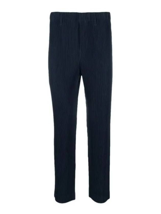 Pleated Basic Straight Pants Navy - ISSEY MIYAKE - BALAAN 2