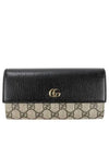 GG Marmont Continental Leather Long Wallet Black - GUCCI - BALAAN 2