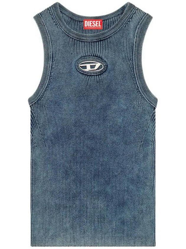 Women's Cut-Out Logo Sleeveless Blue - DIESEL - BALAAN 1