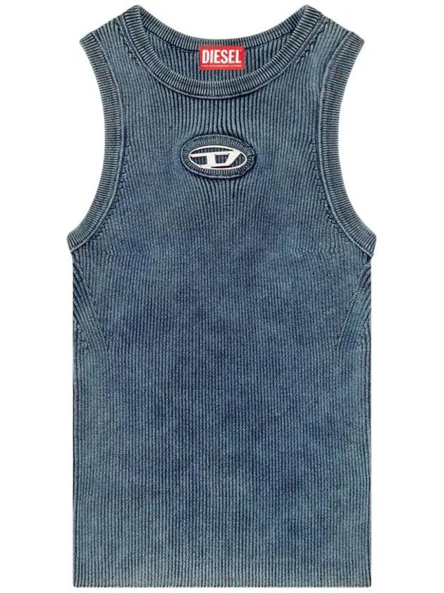 Women's Cut-Out Logo Sleeveless Blue - DIESEL - BALAAN 1