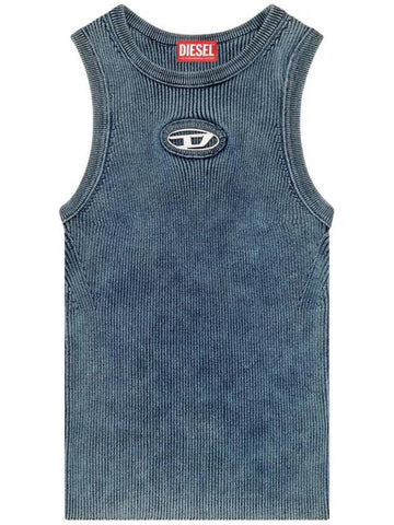 Women's Cut-Out Logo Sleeveless Blue - DIESEL - BALAAN 1