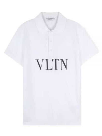 Men's VLTN Logo Polo Shirt White - VALENTINO - BALAAN 2