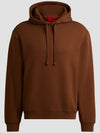 Contrast Logo Relaxed Fit Cotton Hoodie Brown - HUGO BOSS - BALAAN 2