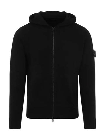 Compass Badge Zip-Up Hoodie Black - STONE ISLAND - BALAAN 1