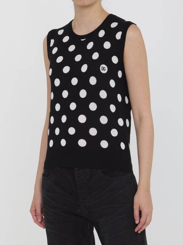 Polka dot knit vest FXT07TJCVYK - DOLCE&GABBANA - BALAAN 3