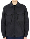 Men's Wappen Patch Two-Pocket Overshirt Zip-Up Jacket Dark Grey - STONE ISLAND - BALAAN 3