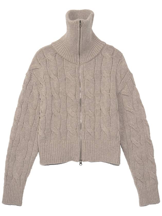 Patch Cable Two Way Zip-up Cardigan Beige - HARDCORE HAPPINESS - BALAAN 5