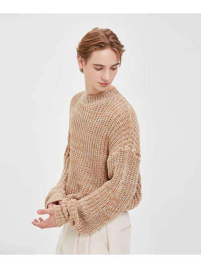 Oversized bokashi mock neck knitbrown - MOO - BALAAN 2