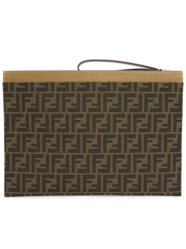 Large Flat FF Clutch Bag Brown - FENDI - BALAAN 4