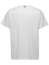 Men's Side Slit Relaxed Short Sleeve T-Shirt White - THOM BROWNE - BALAAN 4