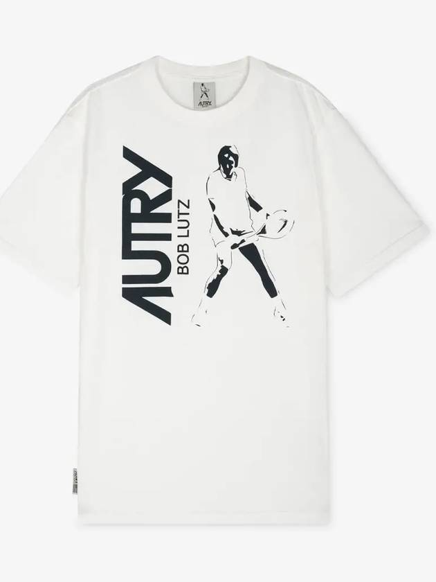 Logo Print Short Sleeve T-Shirt White - AUTRY - BALAAN 3