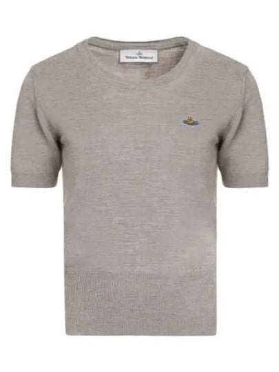 ORB Logo Short Sleeve Knit Top Grey - VIVIENNE WESTWOOD - BALAAN 2