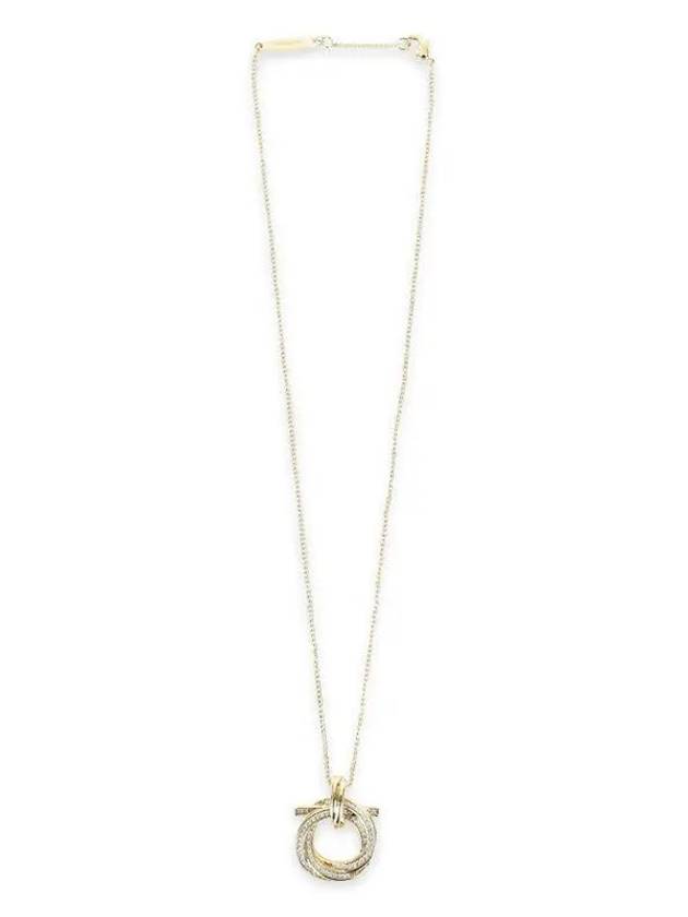 Gancini Pendant Crystal Necklace Gold - SALVATORE FERRAGAMO - BALAAN 3