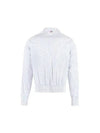 Drawstring Striped Shirt Jacket Light Blue - THOM BROWNE - BALAAN 3