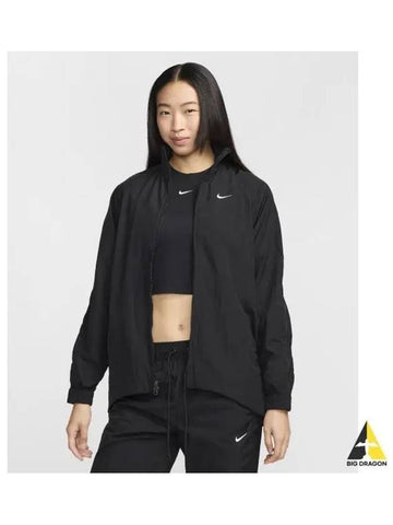 Sportswear Collection Oversized Ripple Zipper Jacket W Black White FV7536 010 - NIKE - BALAAN 1